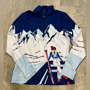 Krimson Klover women’s base layer graphic ski top Apres size small NWOT